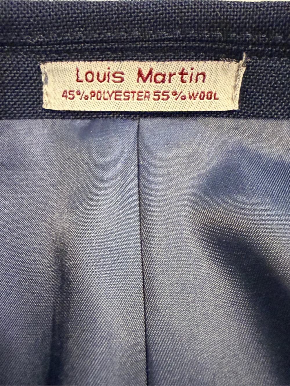 Men’s Louis Martin Navy Sport Coat. Size 52R. New with tags. - Picture 4 of 9